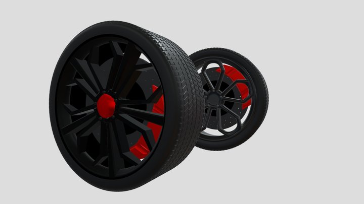 Supercar Alloy Wheel 3D Model