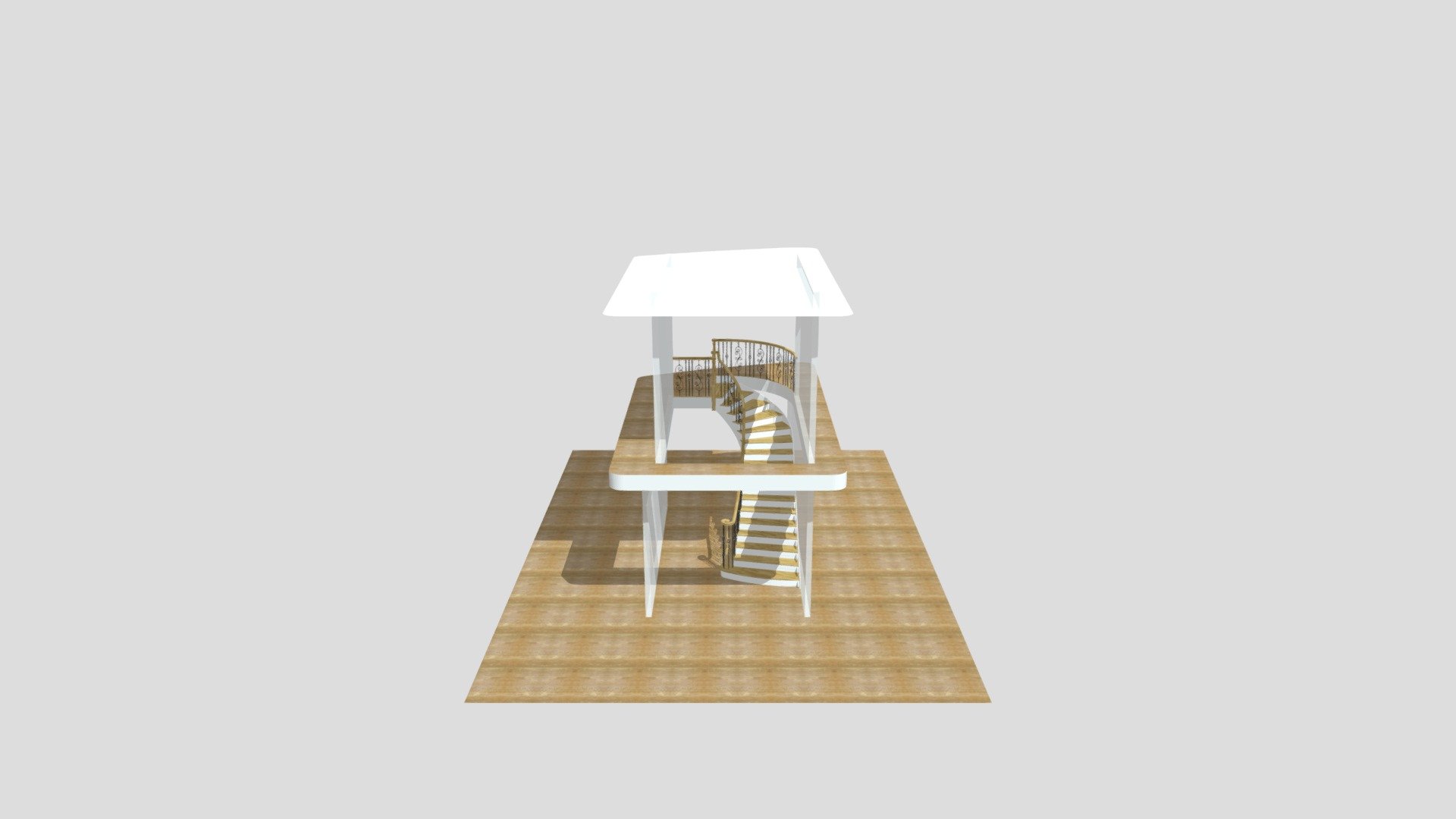 Main Stair - 1st Floor with Curved Balcony