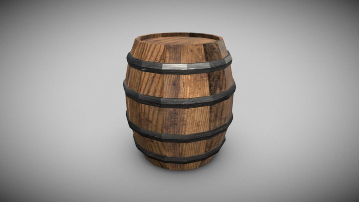 Wood Barrel 3D Model