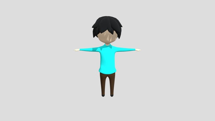 Cartoon Male Character Model 3D Model