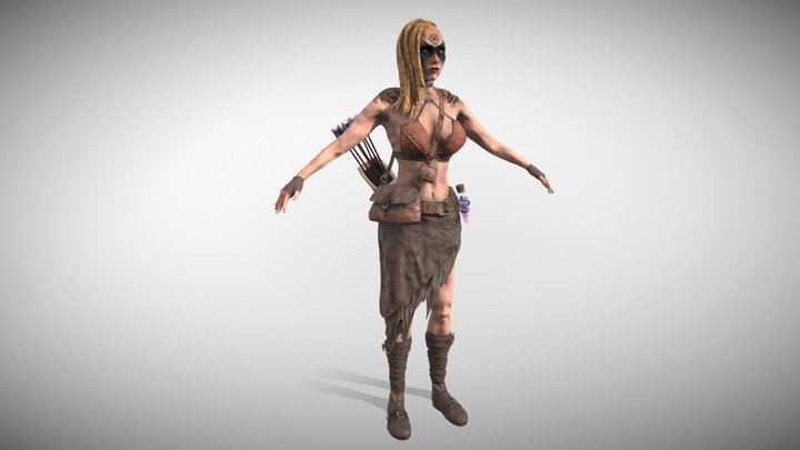 Nordic girl character 3D Model