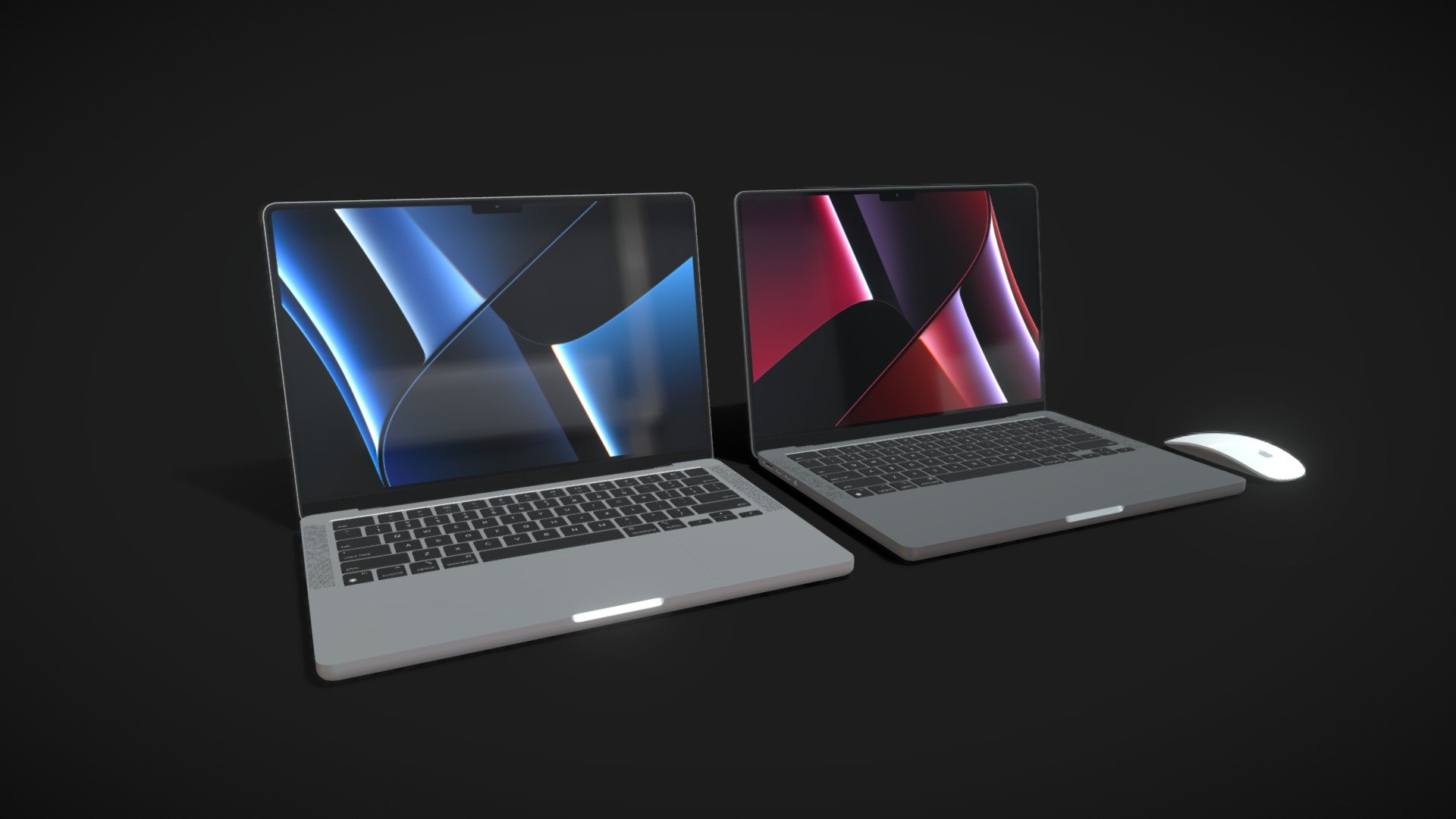 Apple MacBook Pro 2021 14-inch Silver 3D model - Download