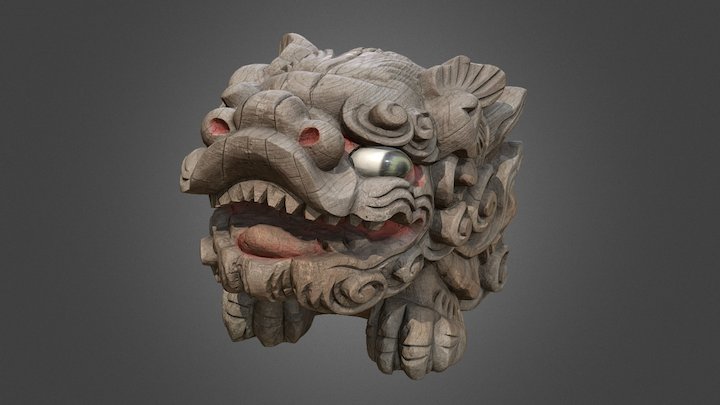 Wooden Shisa (Okinawan Guardian Lion) 3D Model