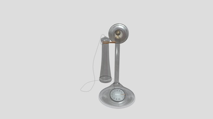 Rotary Dial Silver Candlestick Phone
