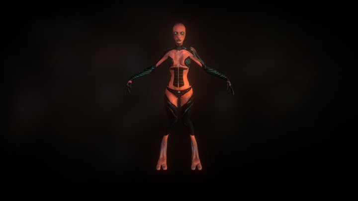 Alien Girl WIP 3D Model
