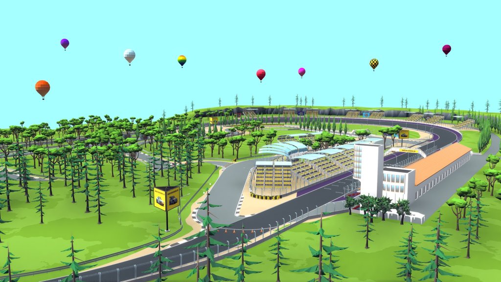 Cartoon Race Track - Oval