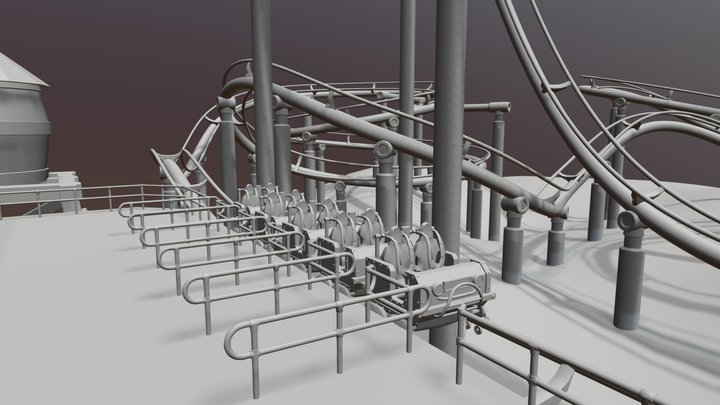 Twisted Mine Roller Coaster 3D Model