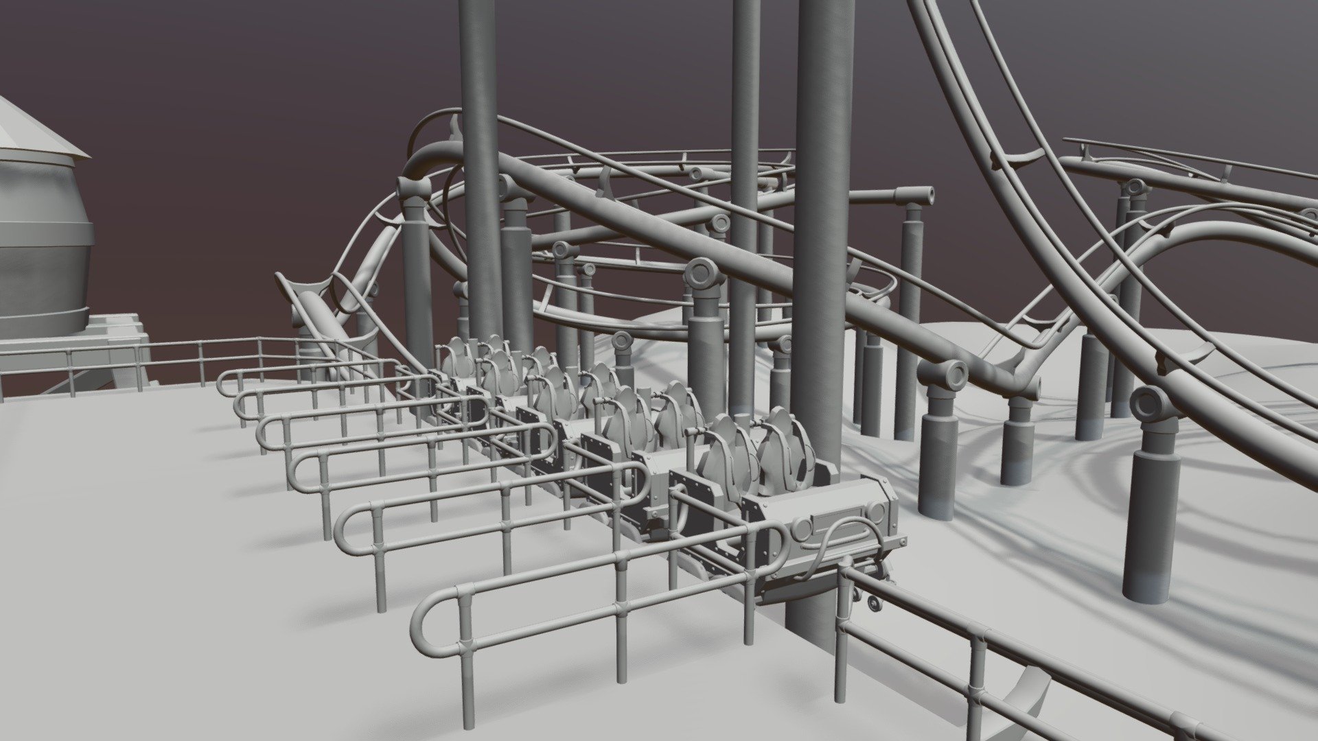 Twisted Mine Roller Coaster 3D model by steven0720 steven0720