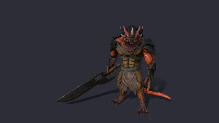 Lizardman gameready free 3D Model