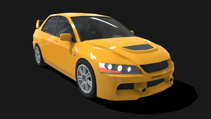 Mitsubishi Lancer Evolution IX - Lowpoly 3D Model