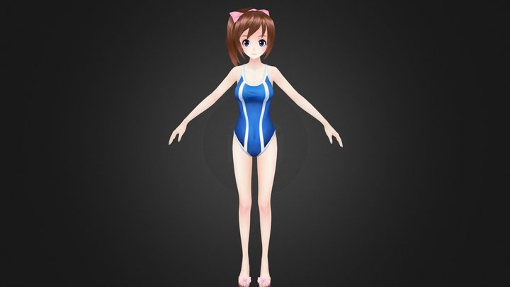 sport swinsuit-anime character 3D Model