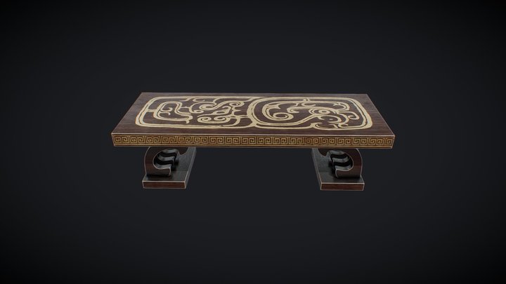 China ancient banquet table 3D Model