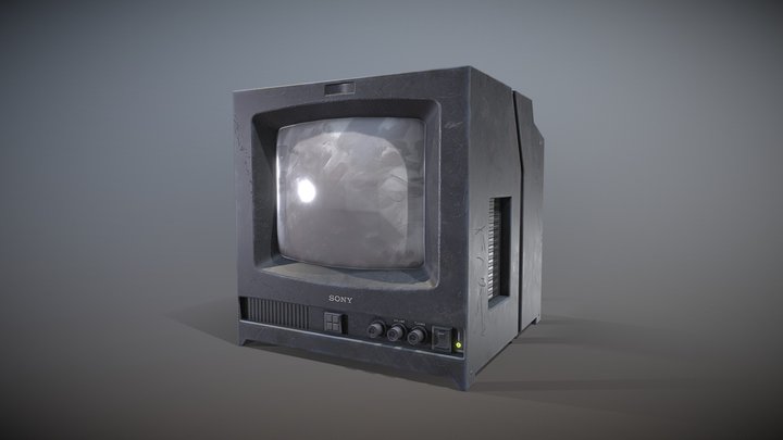Old CRT television 3D Model