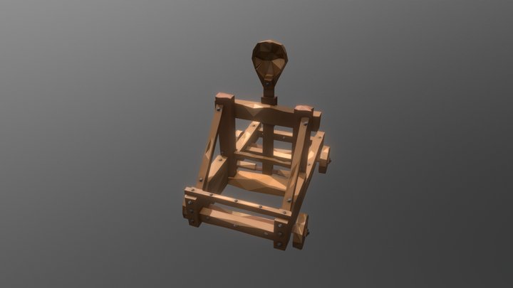 Low Poly Siege Weapons Pack Catapult 3D Model