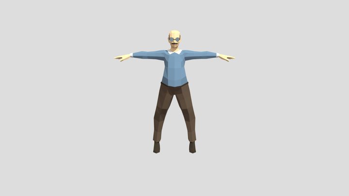 Lowpoly Profesor 3D Model