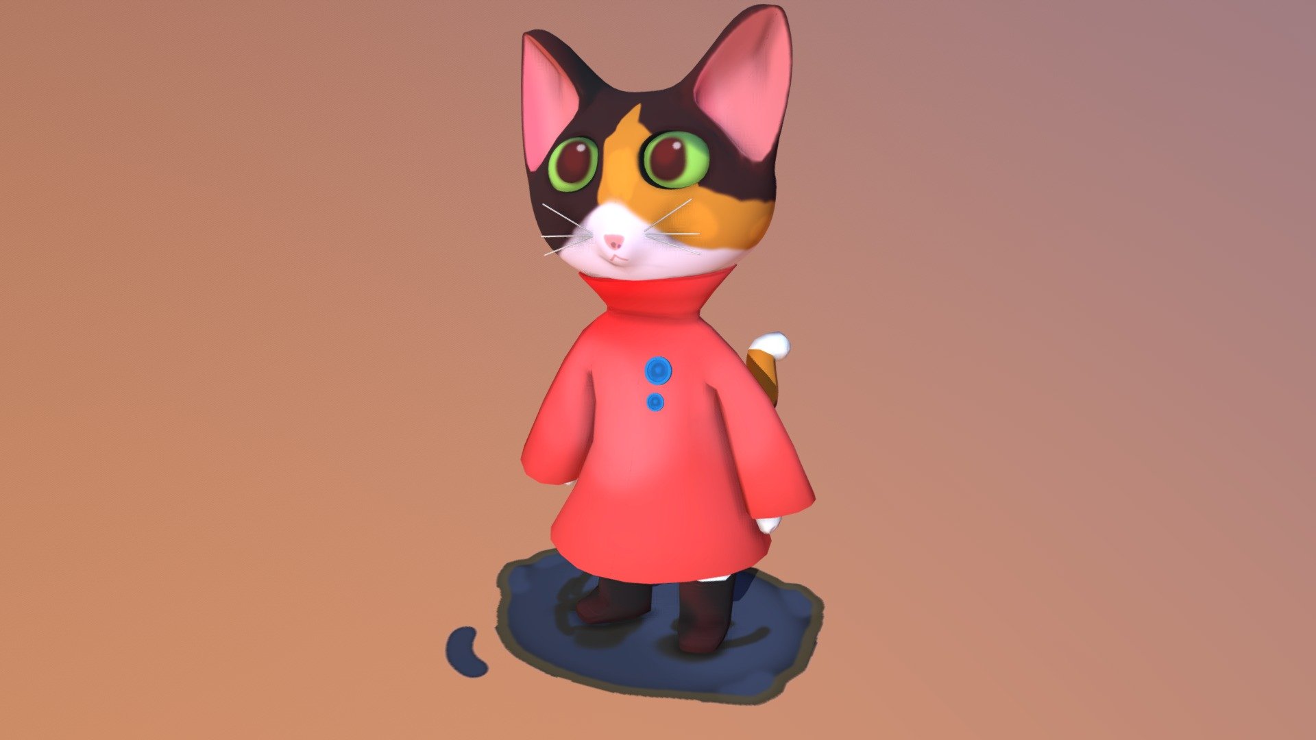 Japanese cartoon cat - 3D model by NaN_4aki (@NaN4aki) [f8910a1 ...