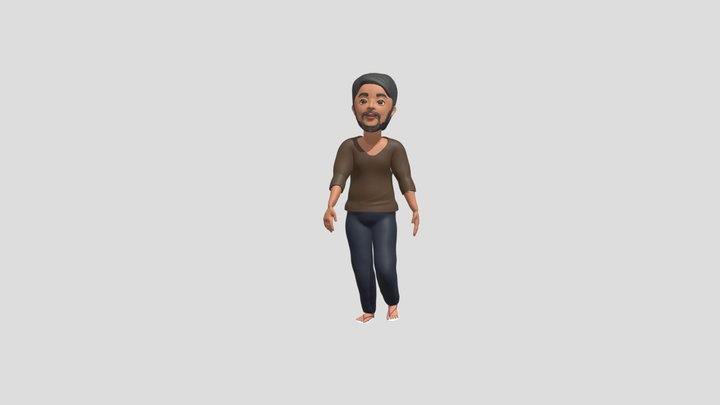 Kuttan 3d character model rigged 3D Model