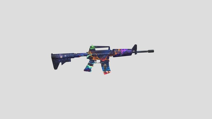 M416 With Galaxy Skin 3D Model