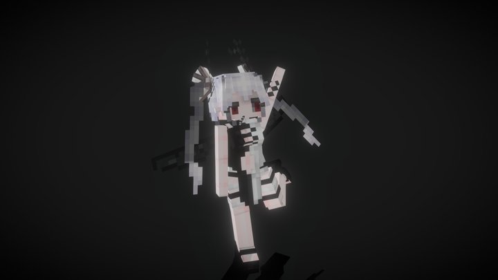 White haired girl 3D Model