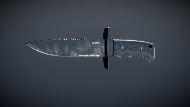 Gerber Combat knife Low-Poly 3D Model