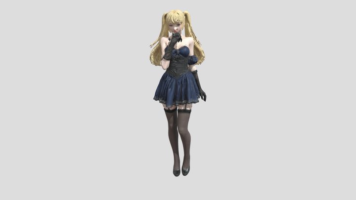 Midnight Elegance Gothic Anime Girl 3D Model