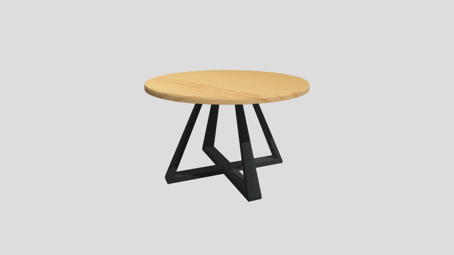 Round dining table made of solid ash or oak. Download