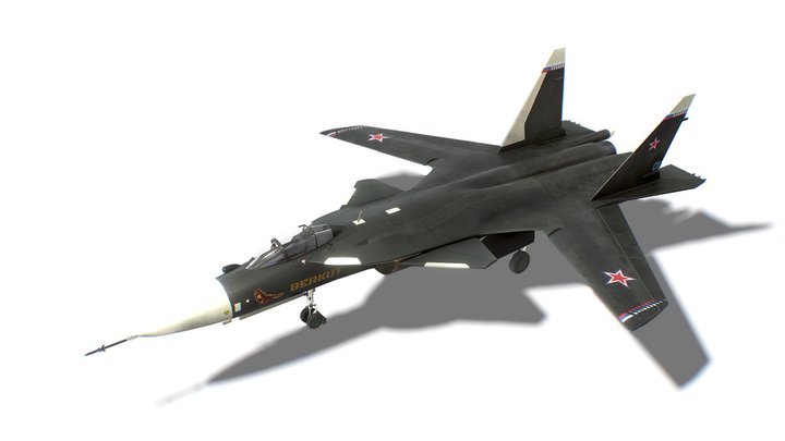 SU-47 Firkin Jet Fighter Aircraft 3D Model