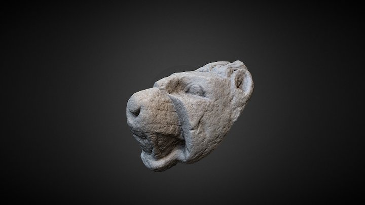 Cap de leu funerar roman 3D Model