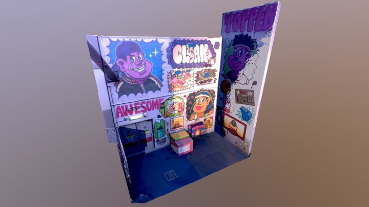 Cyclone 3DR - Toppen Skatepark Graffiti Wall 3D Model