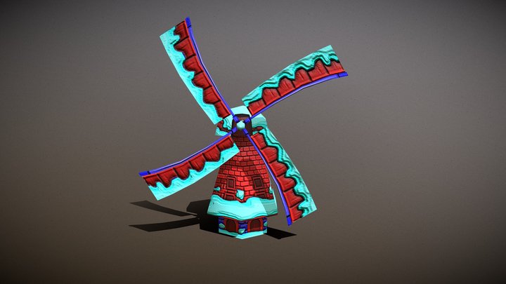 ANIMATED WINDMILL 3D Model