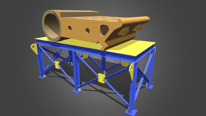 Mesa de estrutrura metálica 3D Model