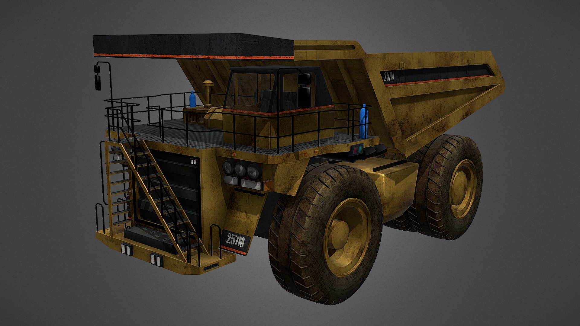 3D model Dumper - This is a 3D model of the Dumper. The 3D model is about a toy tractor on a white background.