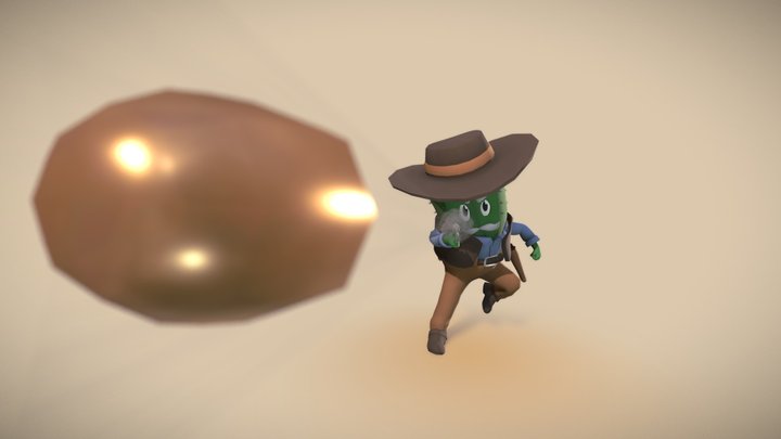 Cactus Cowboy 3D Model