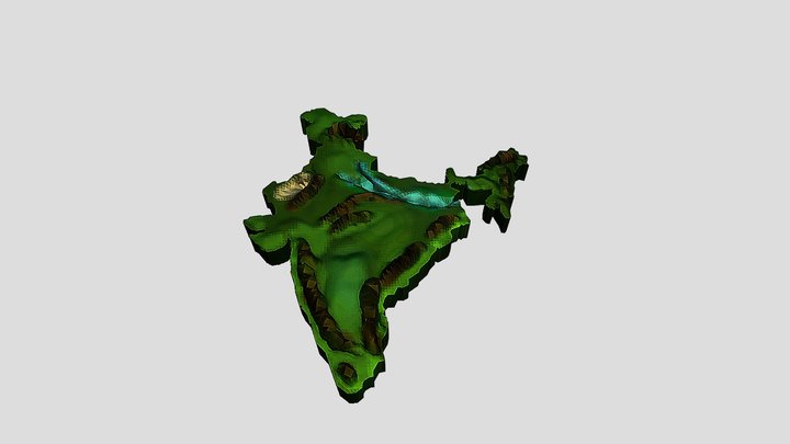 インド立体地図色 3D Model