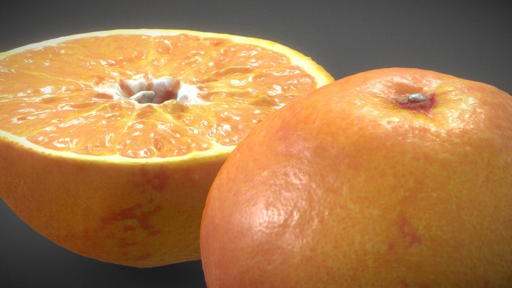 Orange & Cut Half Orange Fruit