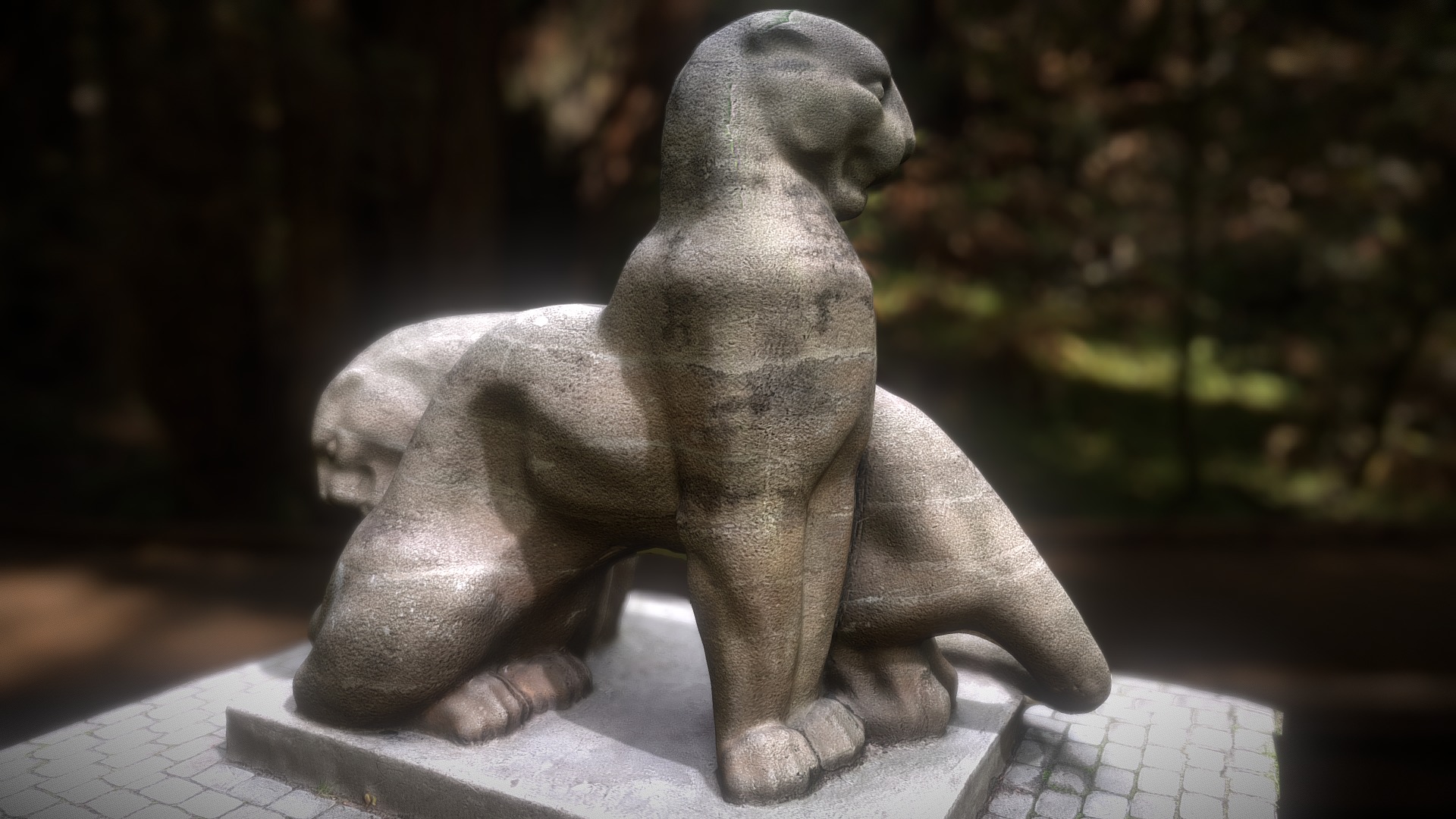 3D model Panthers - This is a 3D model of the Panthers. The 3D model is about a statue of a cat.