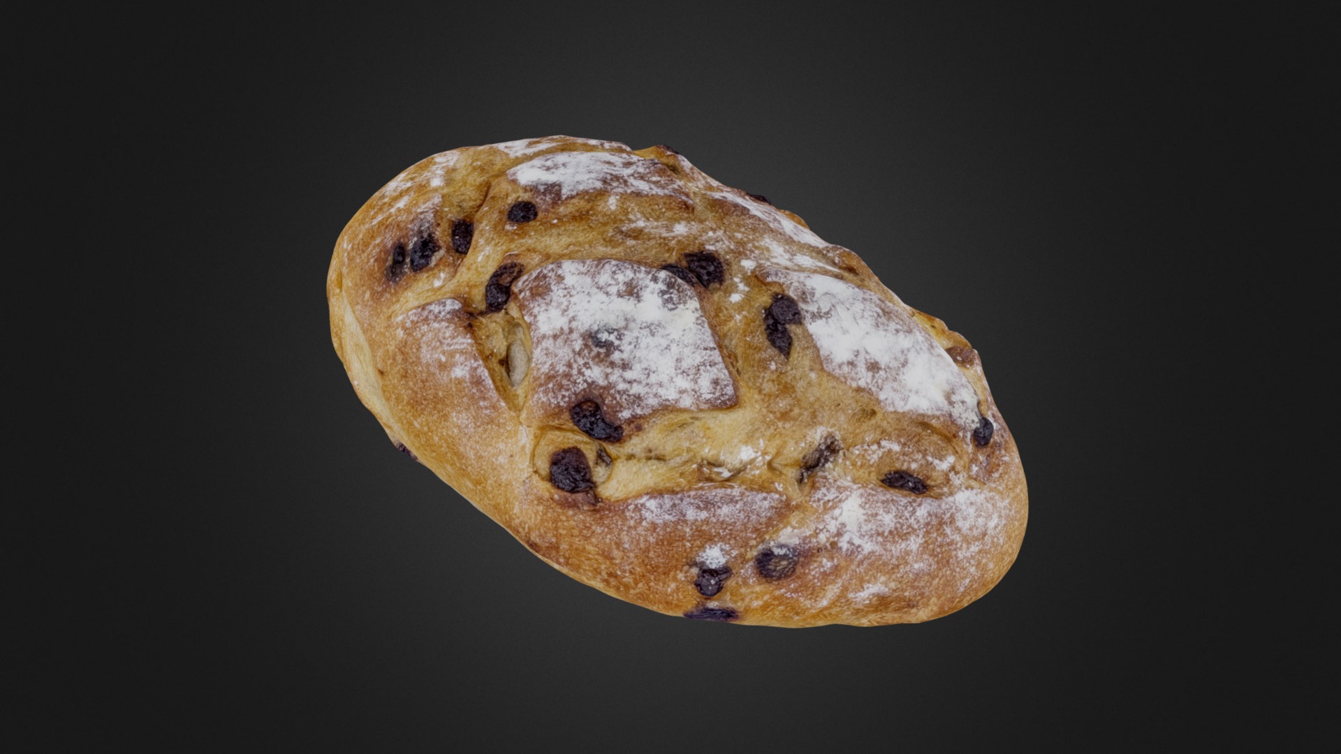 3D model Chocolate walnut Bread 可可核桃軟法 - This is a 3D model of the Chocolate walnut Bread 可可核桃軟法. The 3D model is about a potato with a face.