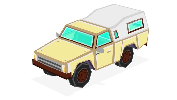 Low Poly Truck 3D Model