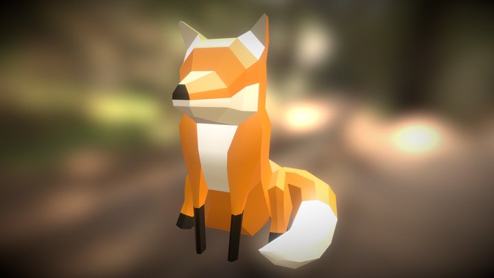 Low Poly Fox 3D Model