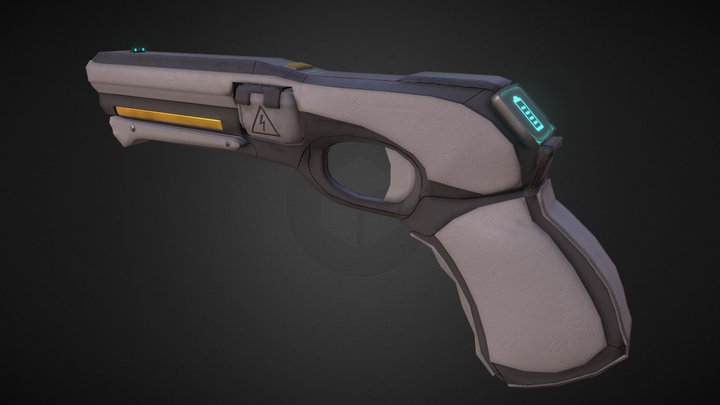 1 Handed Energy Pistol - Lower Poly 3D Model
