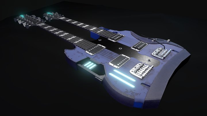 Sci-Fi Doubleneck Guitar 3D Model