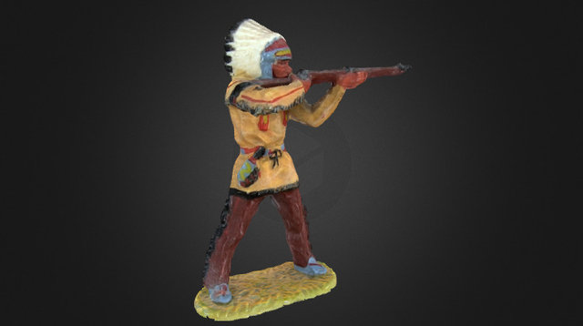 Elastolin indian with gun 3D Model
