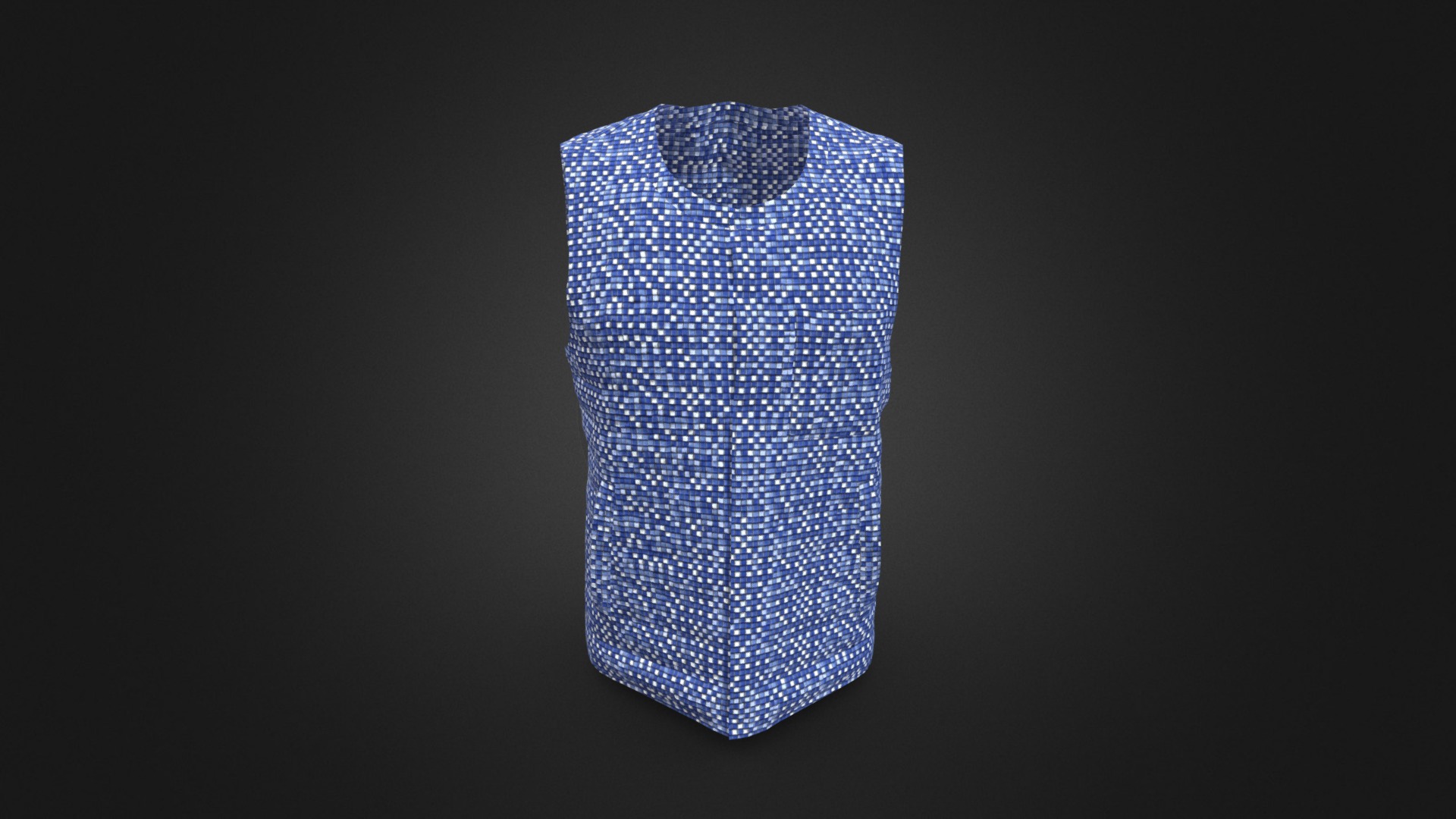 3D model light padded vest - This is a 3D model of the light padded vest. The 3D model is about a blue stone with a dark background.