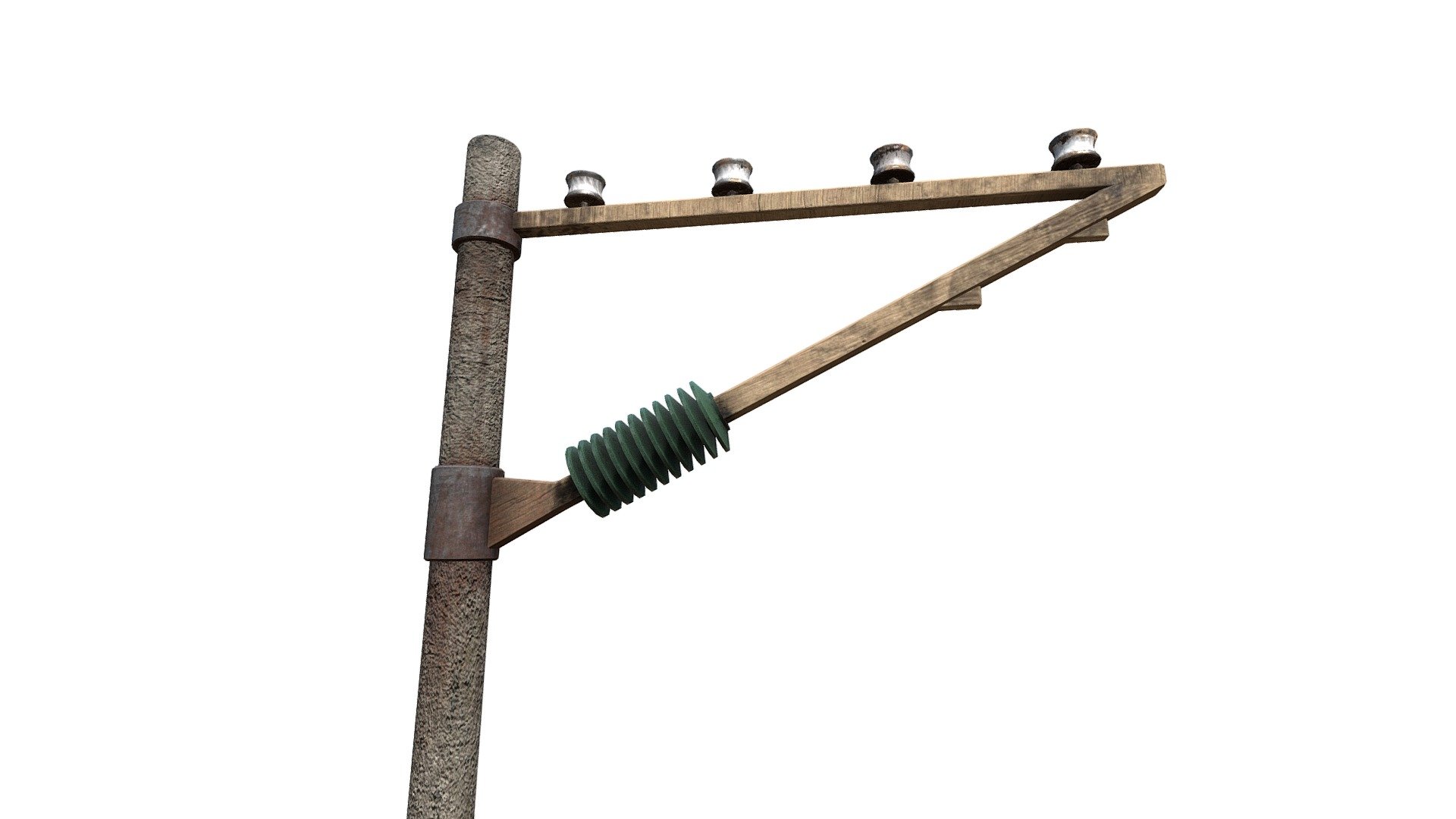 Rural Area Old Concrete Electric Utility Pole