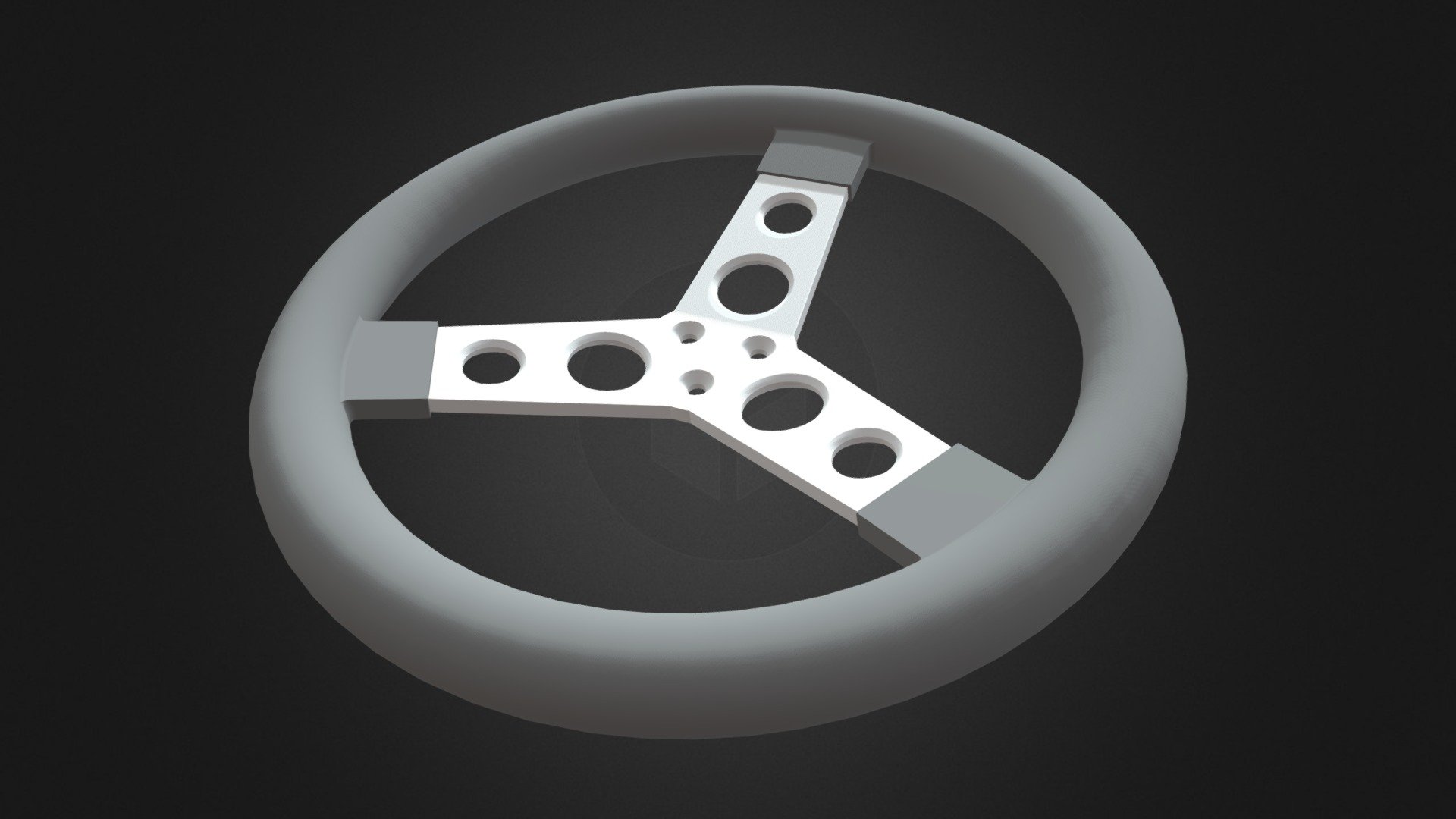 Custom Steering Wheel 3 Spoke for Go Kart Buy Royalty Free 3D model