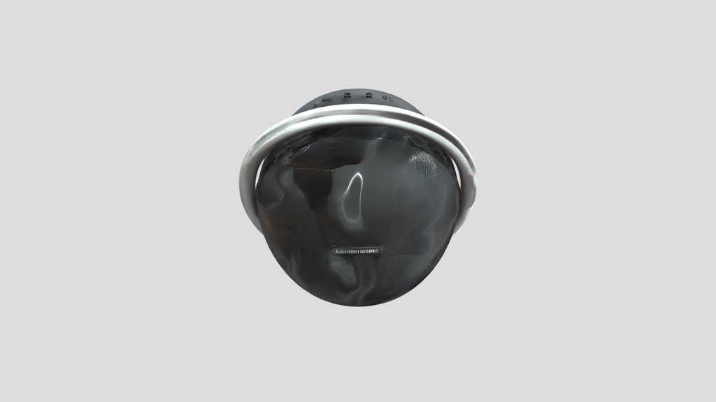 A spherical speaker with a ring