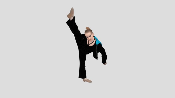 Meshy_AI_High_Kick_Silhouette_0319052801_texture 3D Model