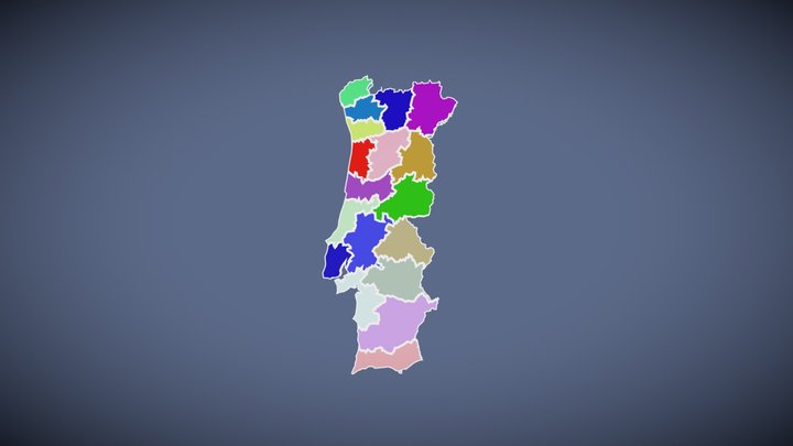 PORTUGAL POLITICAL MAP LAYOUT 3D Model