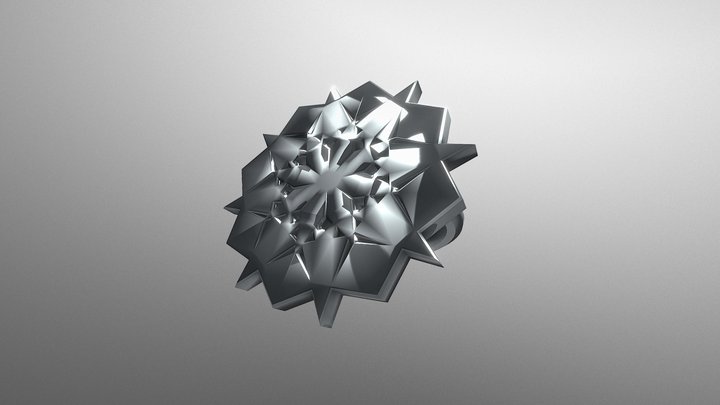 Snowflake mandala ring 3D Model
