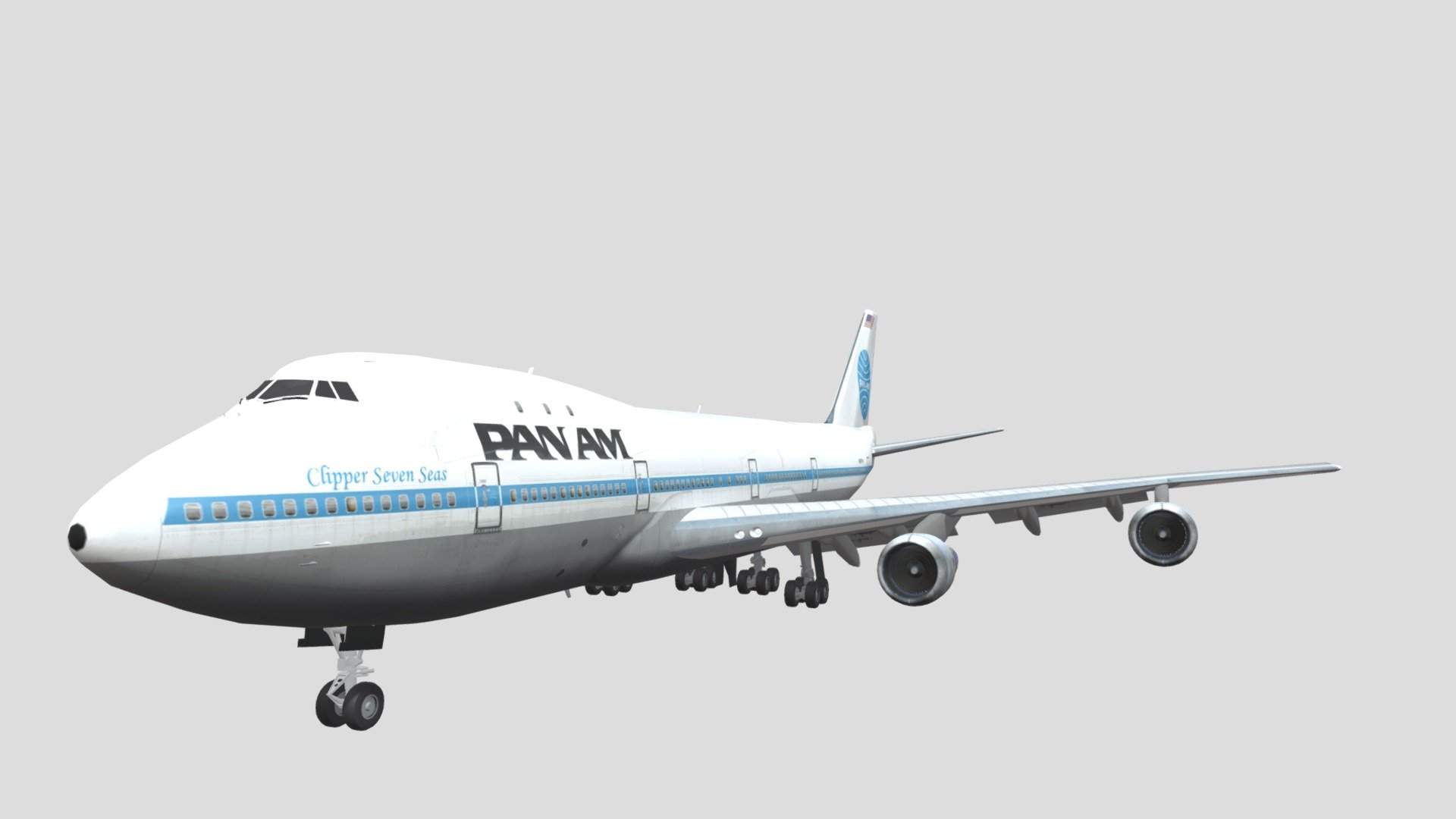 航空機・ヘリコプター PAN AM B747-100 N747PA Pan Am 747-100 (N657PA) | TEXTURING FIXED! - Download Free 3D